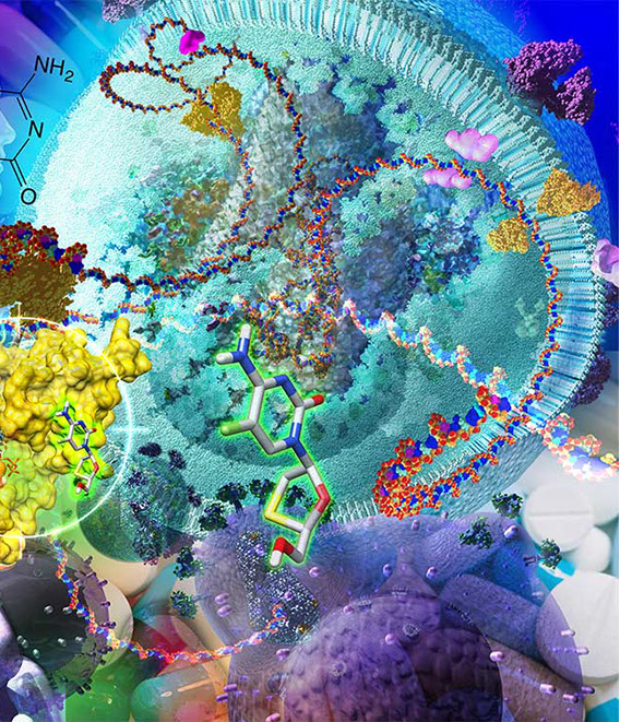 Emory Science Research Building, 4th floor Detail from the mural highlighting the HIV research of the 4th floor